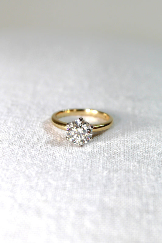 Anillo Solitario Oro y Platino
