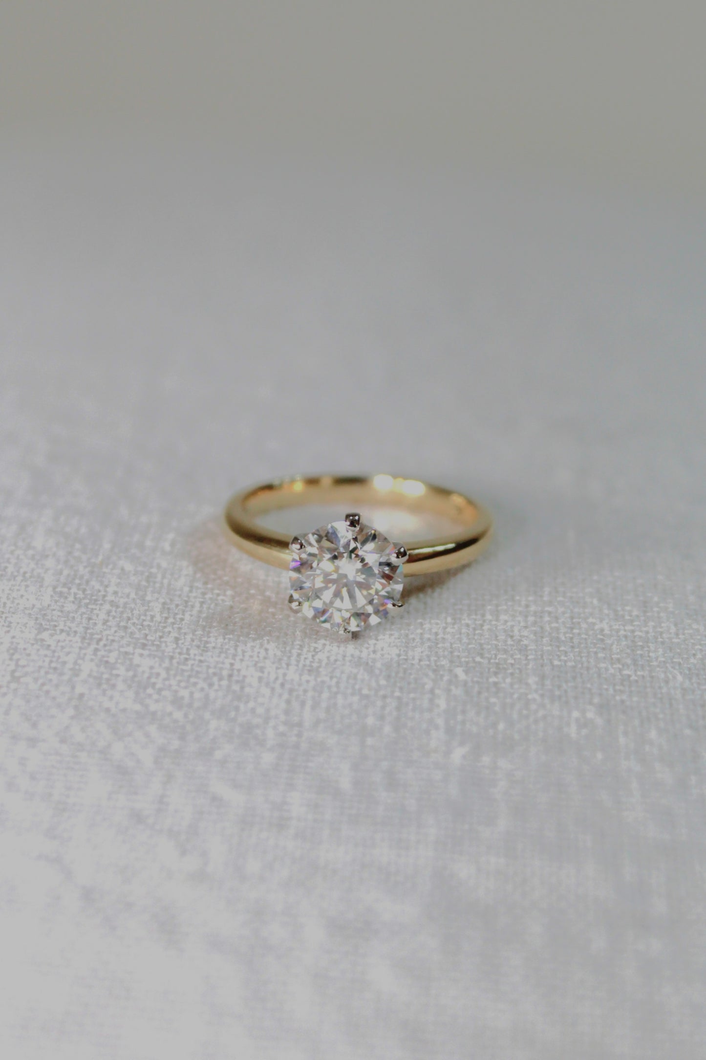 Anillo Solitario Oro y Platino