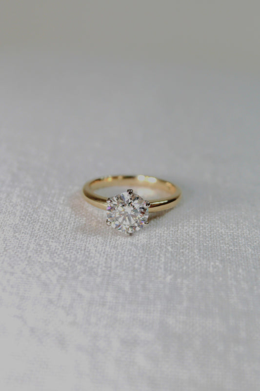 Anillo Solitario Oro y Platino