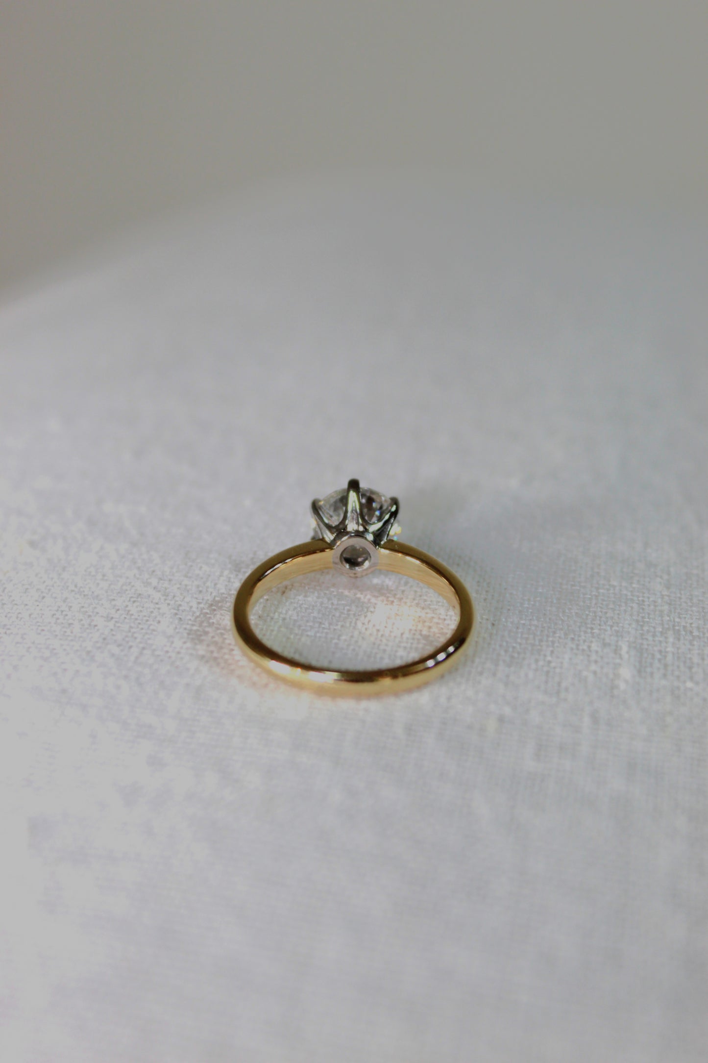 Anillo Solitario Oro y Platino