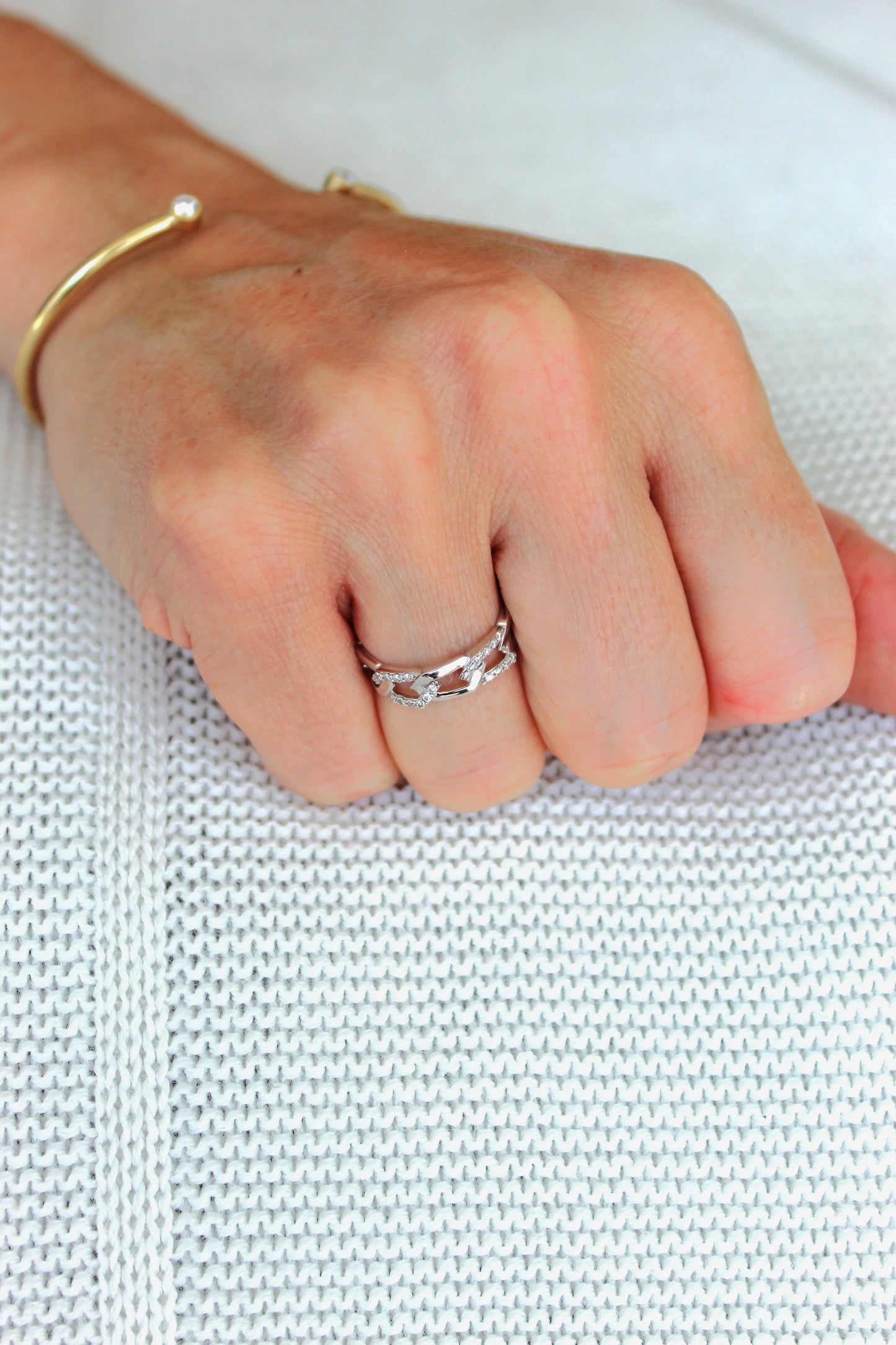 Anillo  Eslabón Diamantes