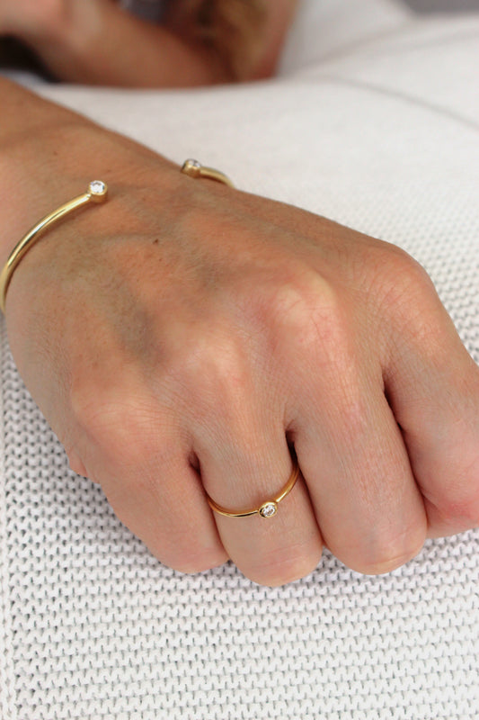 Anillo Solitario Bisel 0.11ct