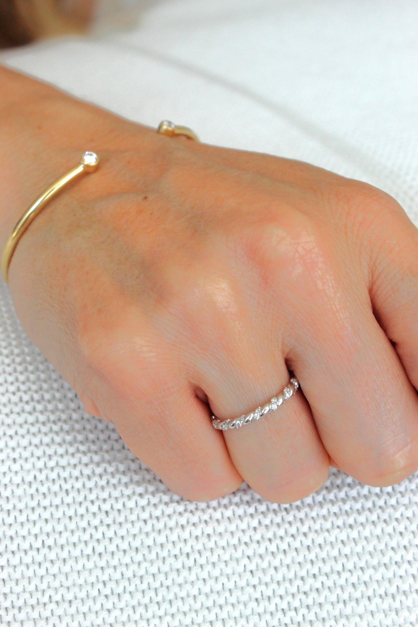 Anillo Cintillo Cuerda Diamantes