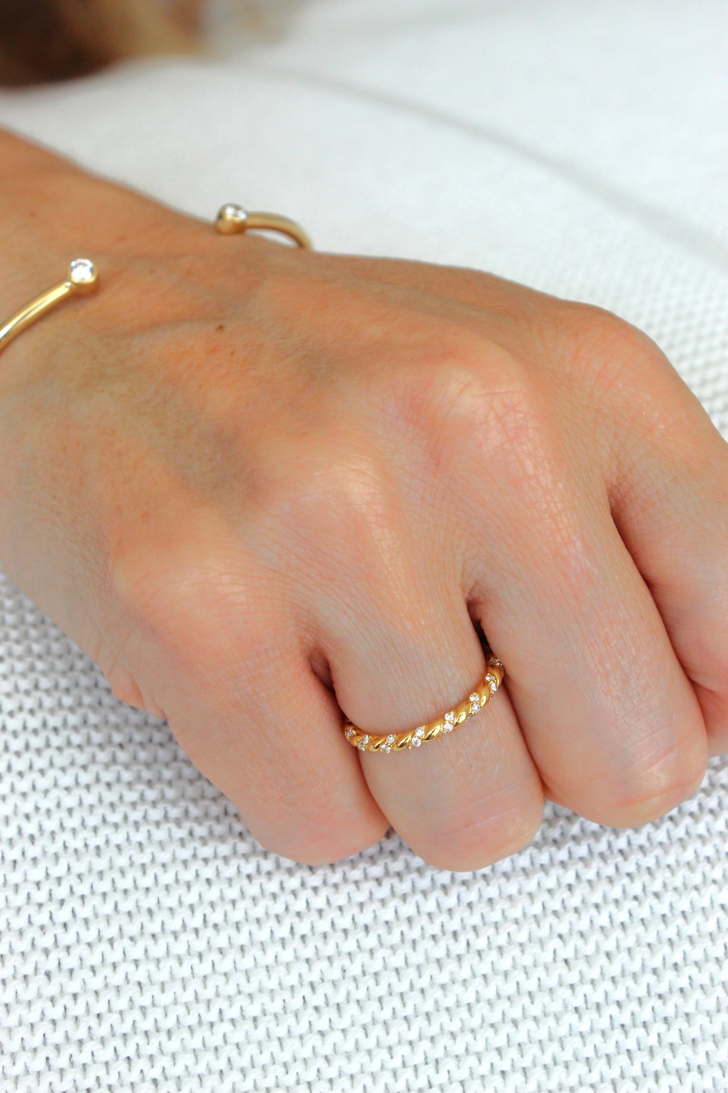 Anillo Cintillo Cuerda Diamantes