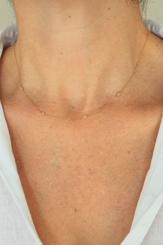 Collar Estación Diamantes Bisel