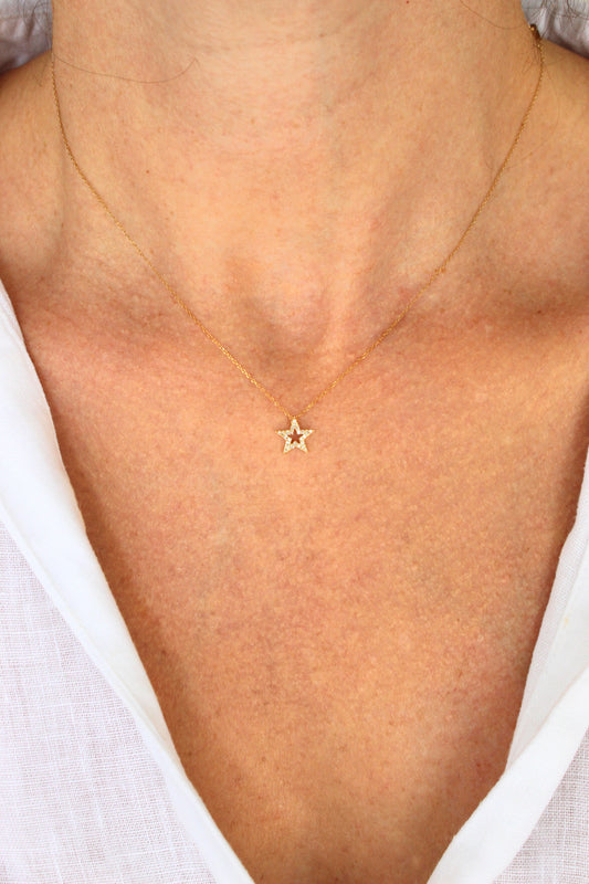 Collar Estrella Diamantes Borde