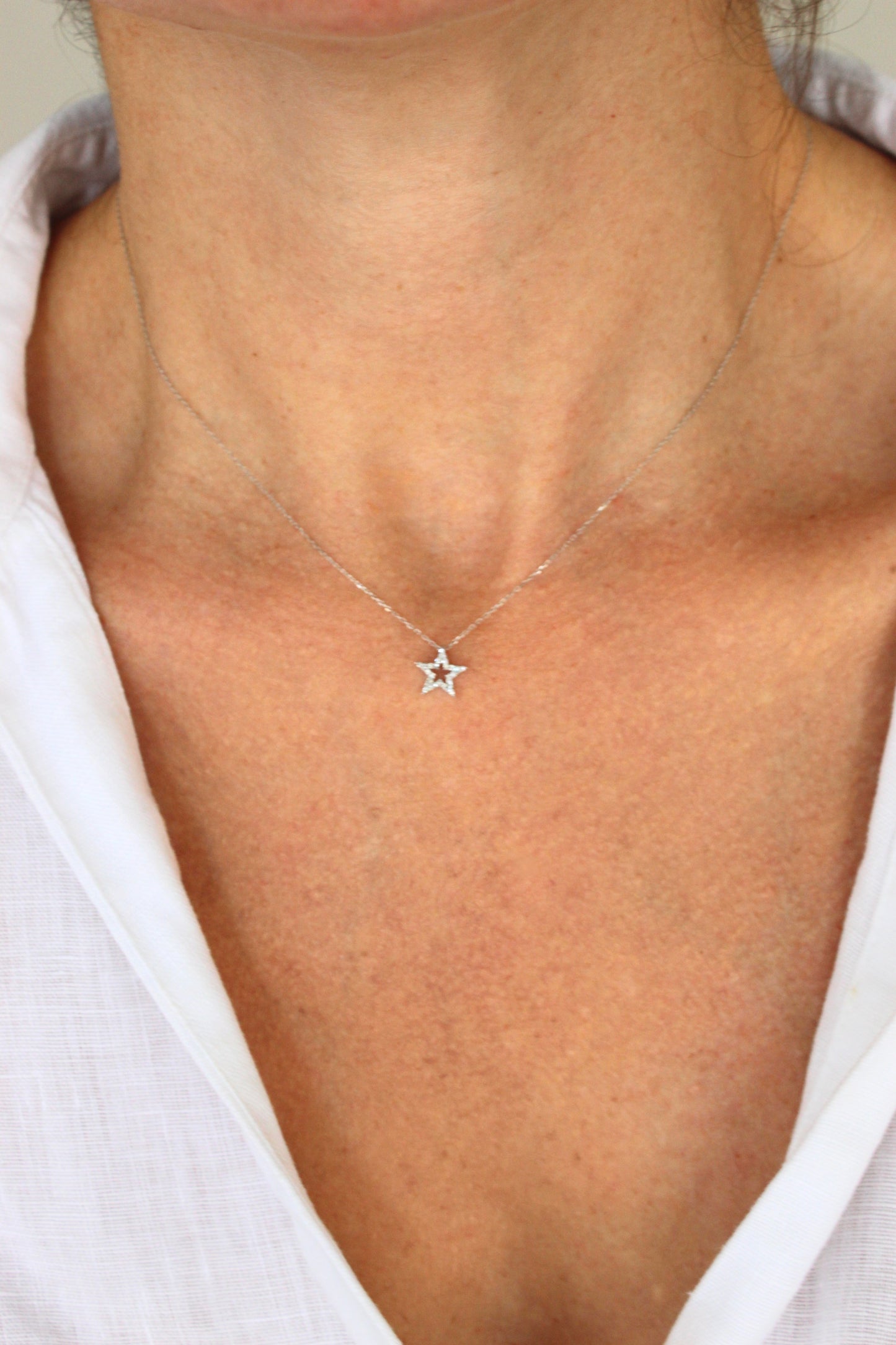 Collar Estrella Diamantes Borde