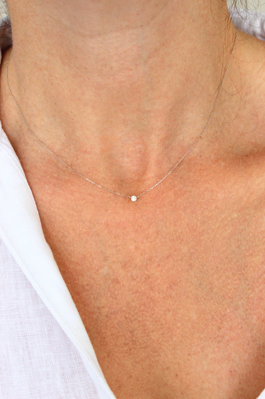 Collar Punto de Luz Diamante 0.07ct Invisible