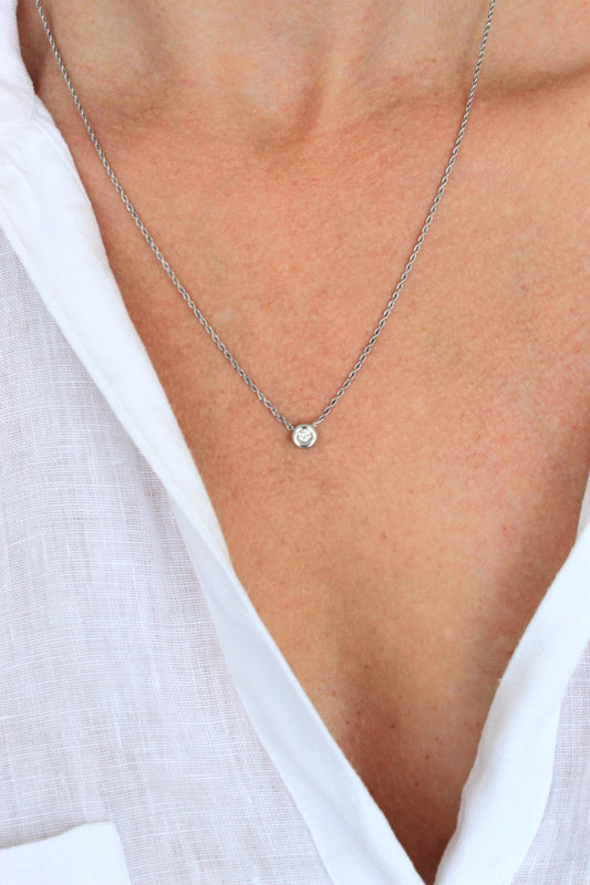 Collar Punto de Luz Diamante 0.10ct Bisel