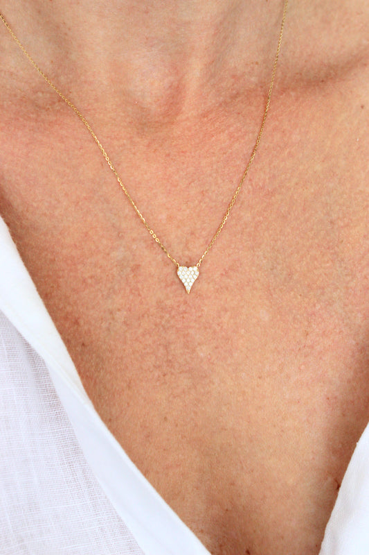 Collar Corazón con Diamantes