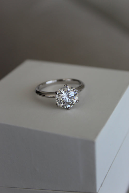 Anillo Solitario Platino