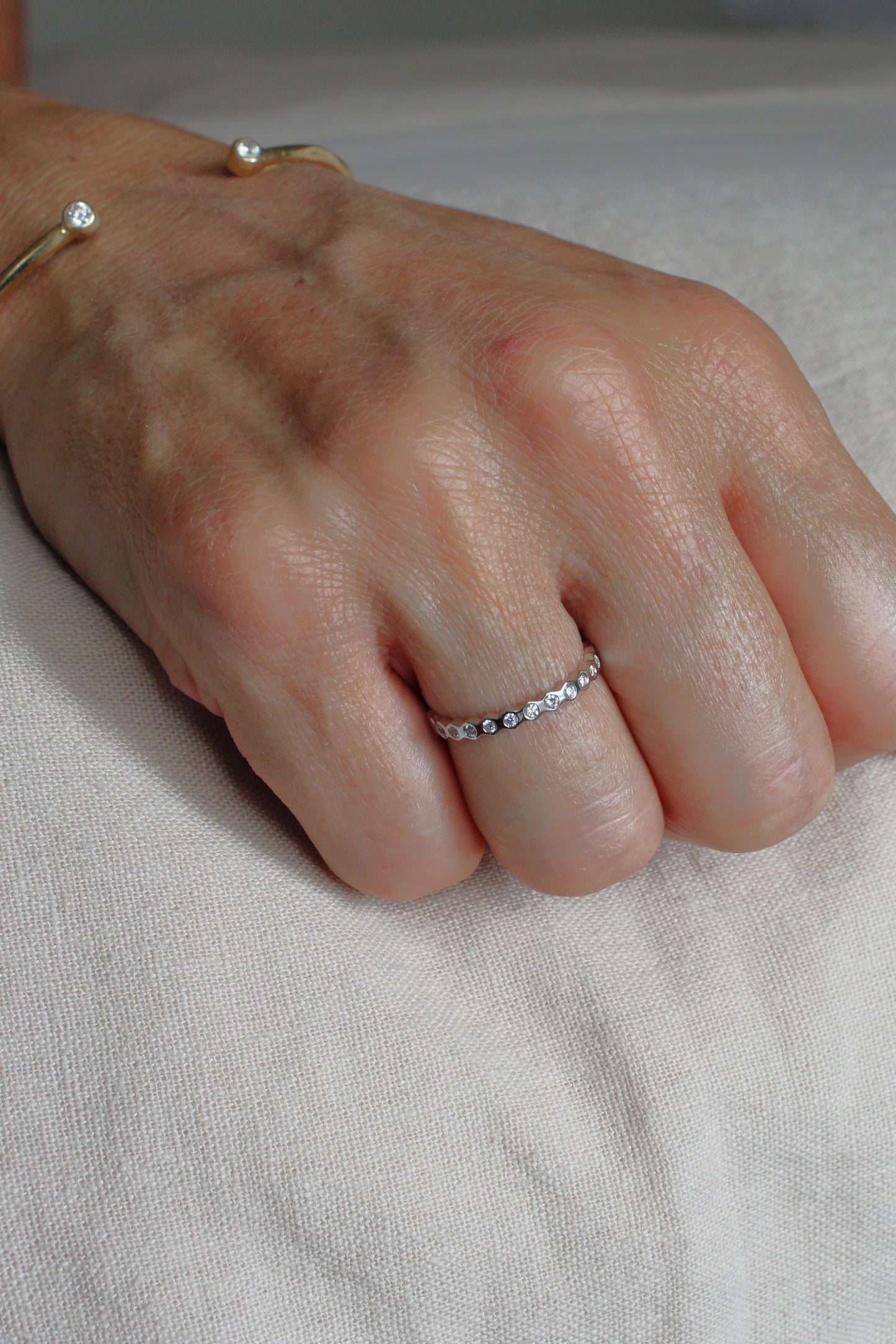 Anillo Hexágono Diamantes