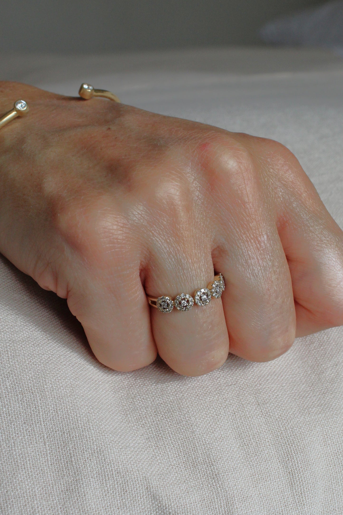 Anillo Quintillo Halo Diamantes