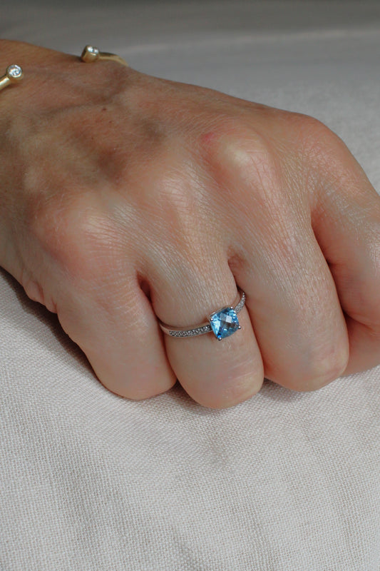 Anillo Topacio Azul