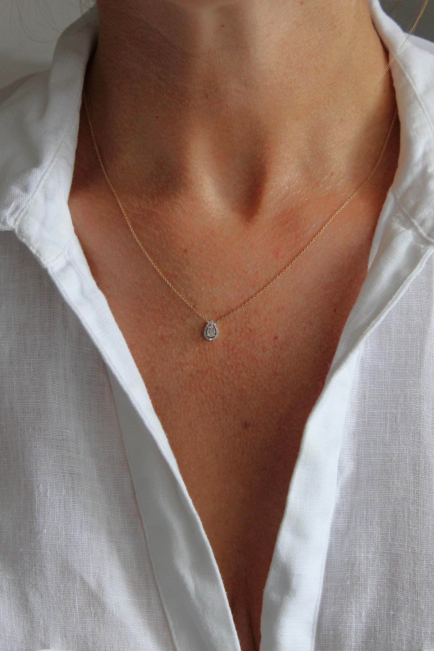 Collar Cluster Gota Halo Diamantes