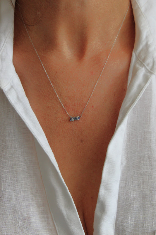Collar Mix Diamantes y Iolita Baguette