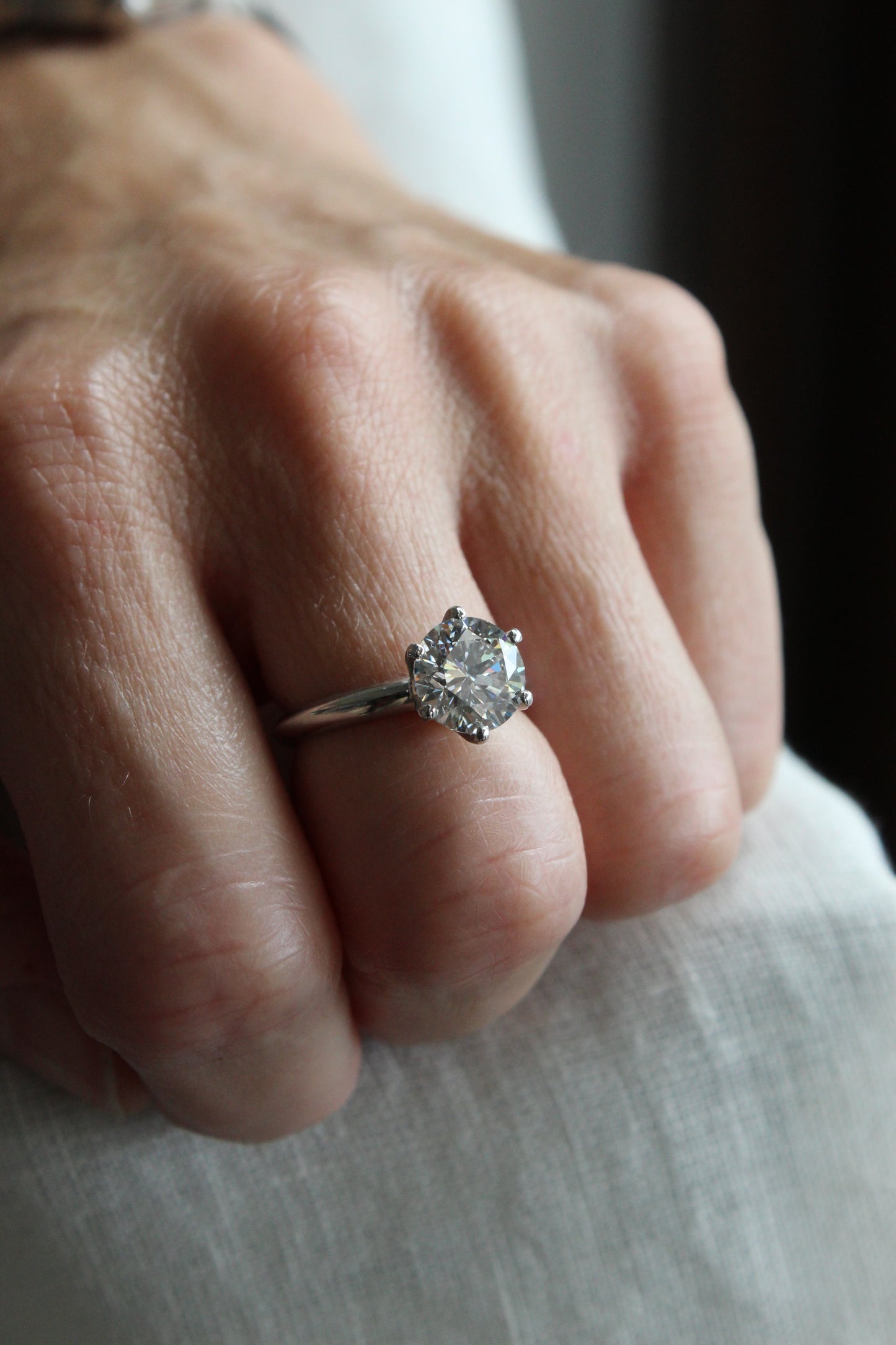 Anillo Solitario Platino