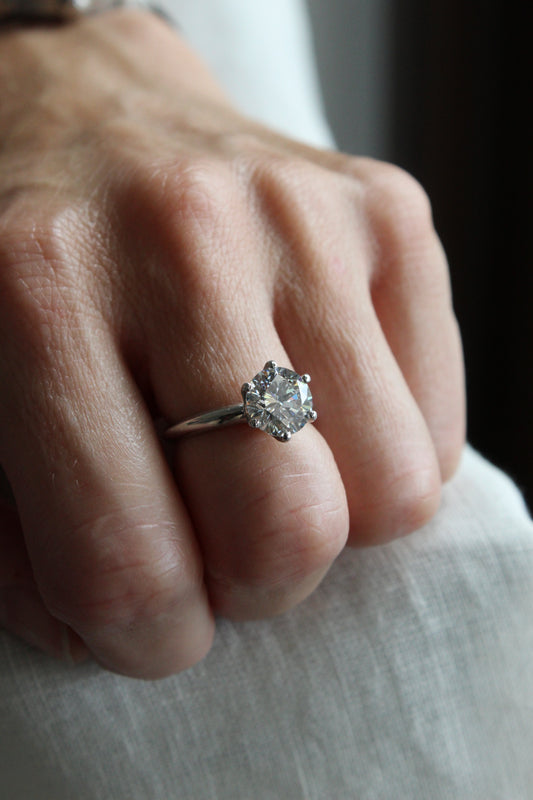 Anillo Solitario Platino