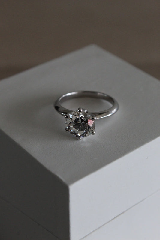 Anillo Solitario Platino
