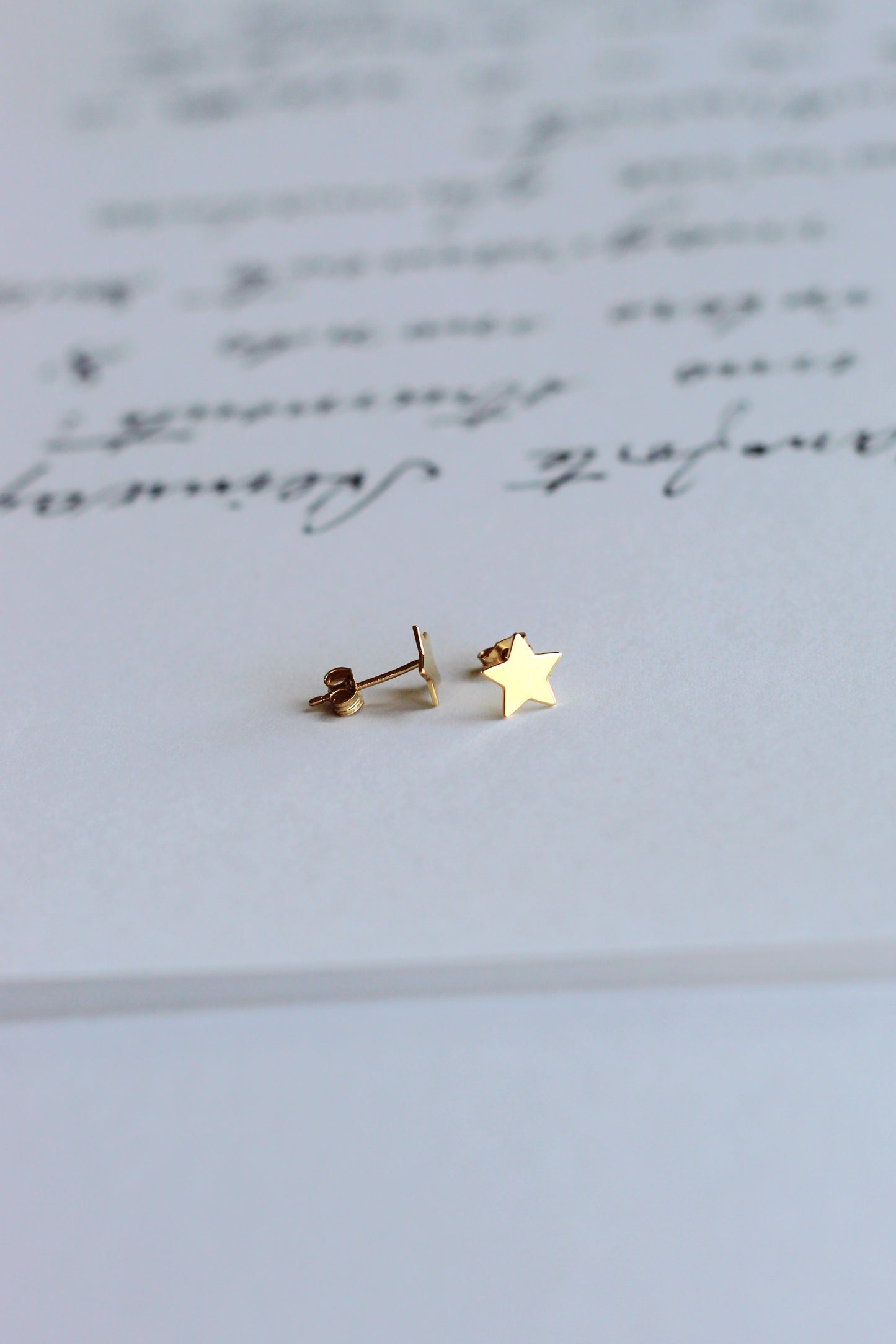Aros Estrella Oro Amarillo 14k