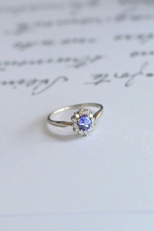 Anillo Tanzanita y Diamantes