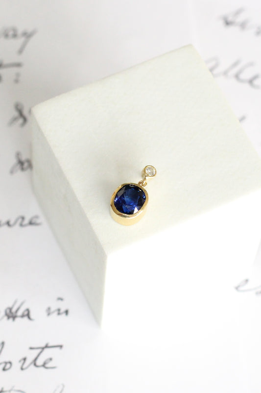 Colgante Zafiro y Diamante