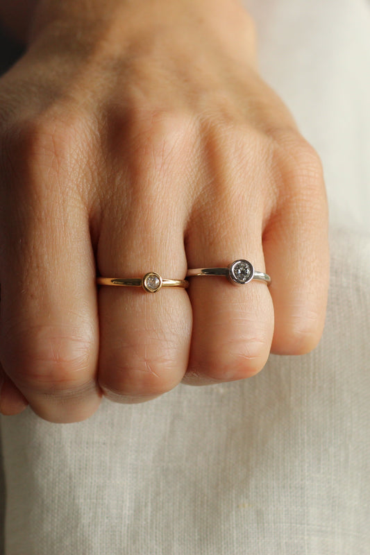 Anillos Diamante Bisel