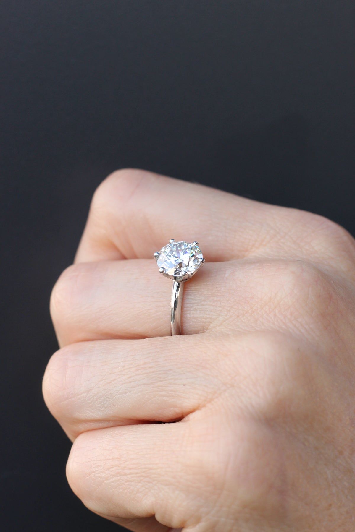 Anillo Solitario Platino