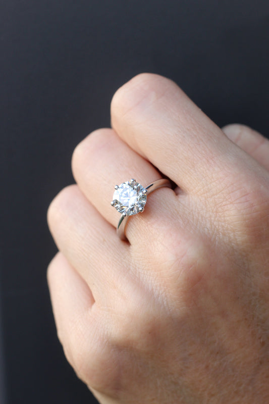 Anillo Solitario Platino