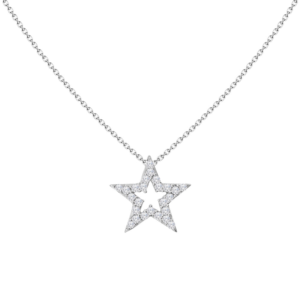 Collar Estrella Diamantes Borde