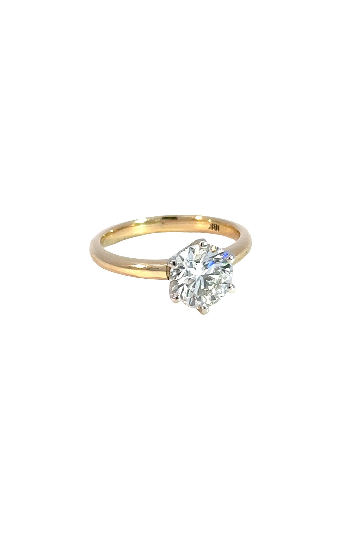 Anillo Solitario Oro y Platino