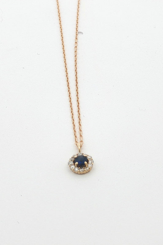 Collar Zafiro Azul y Diamantes