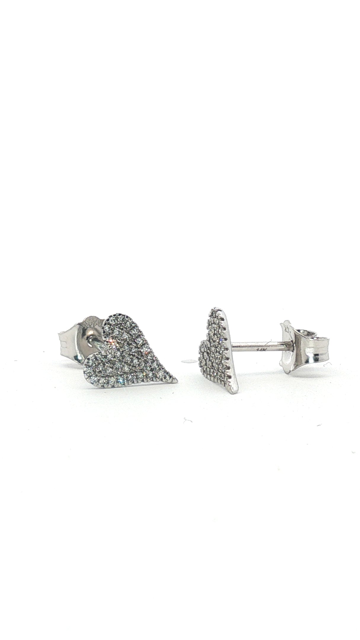 Aros Corazón Studs Diamantes