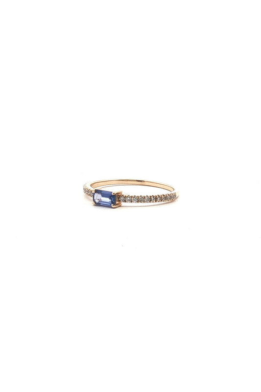 Anillo Tanzanita y Diamantes