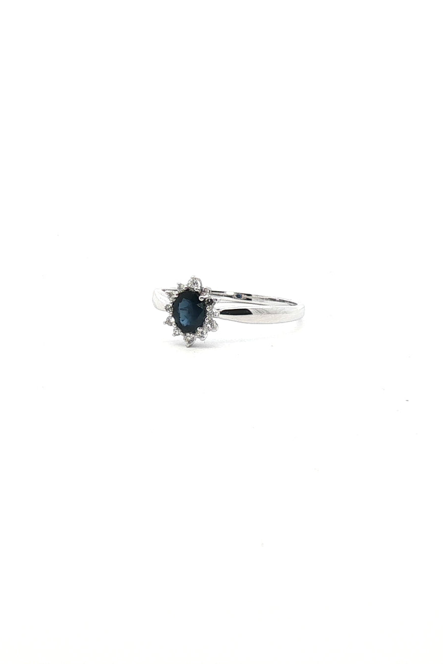 Anillo Ladi Dy Zafiro Azul y Diamantes Grifa