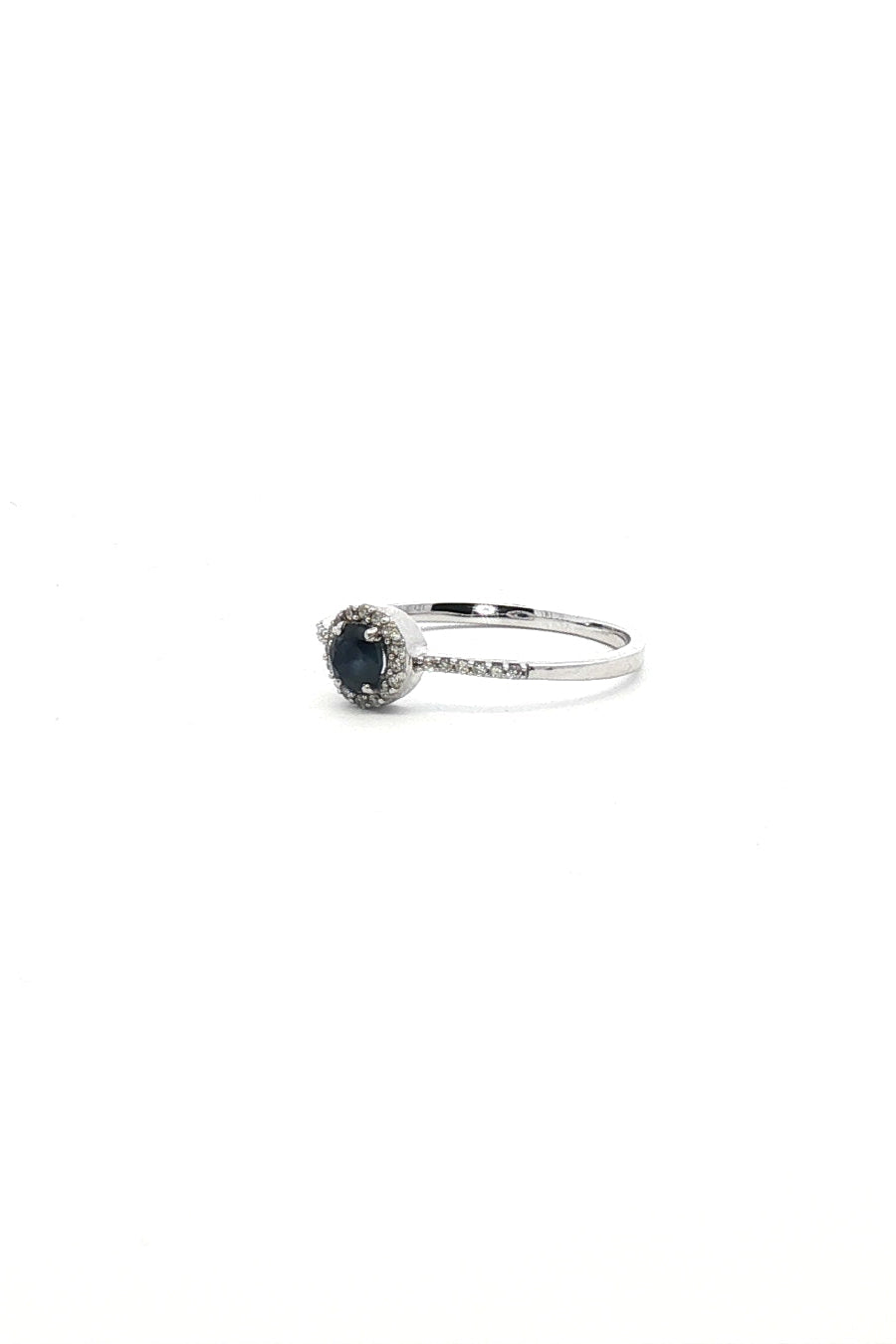 Anillo Zafiro Azul Halo Diamantes