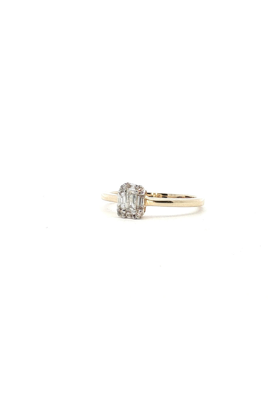 Anillo Solitario Cluster Diamantes