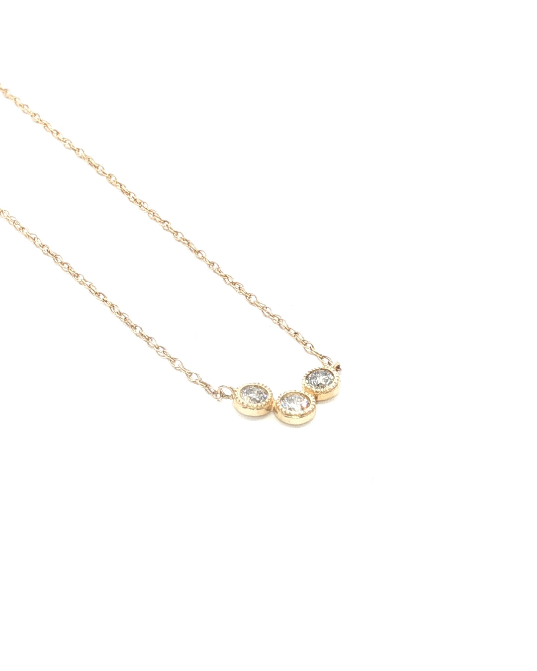 Collar 3 Diamantes Bisel Ruleteado