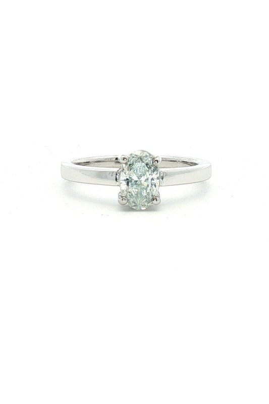 Anillo Solitario Diamante Oval