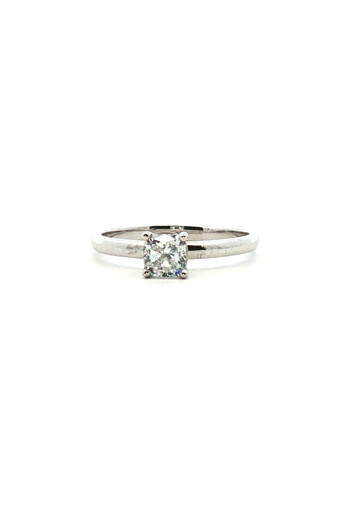 Anillo Solitario Oro Blanco 14K