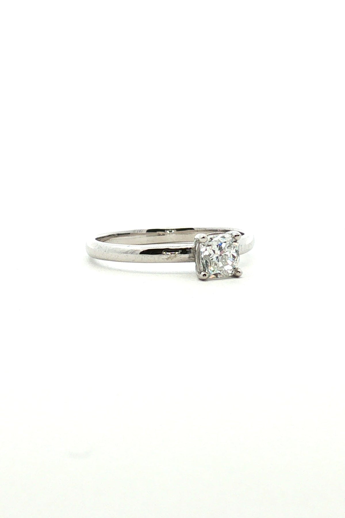 Anillo Solitario Oro Blanco 14K