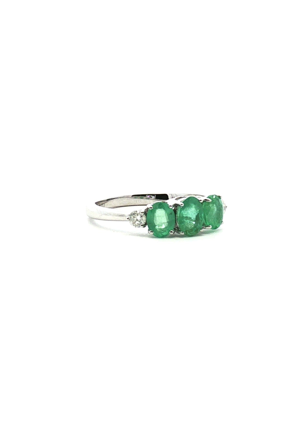 Anillo Tricillo Esmeralda y Diamantes