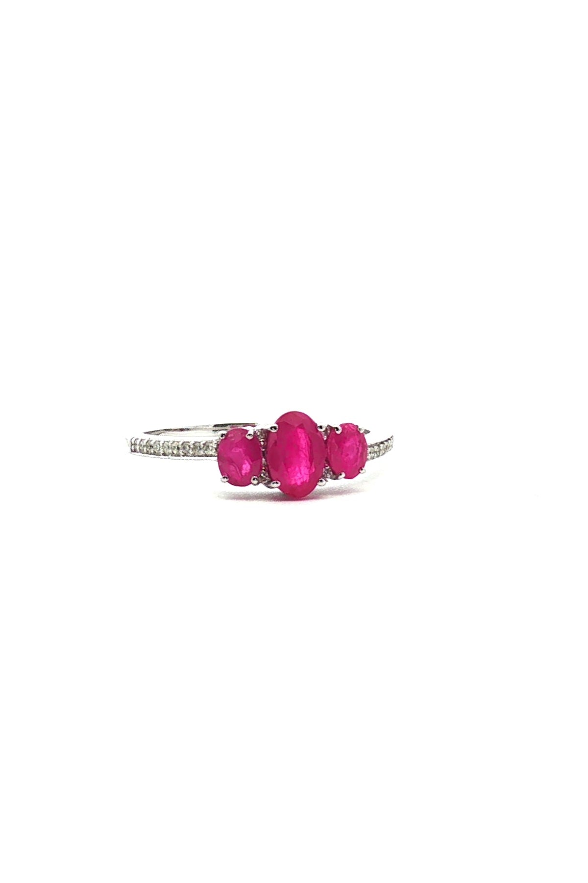 Anillo Tricillo Rubi y Diamantes