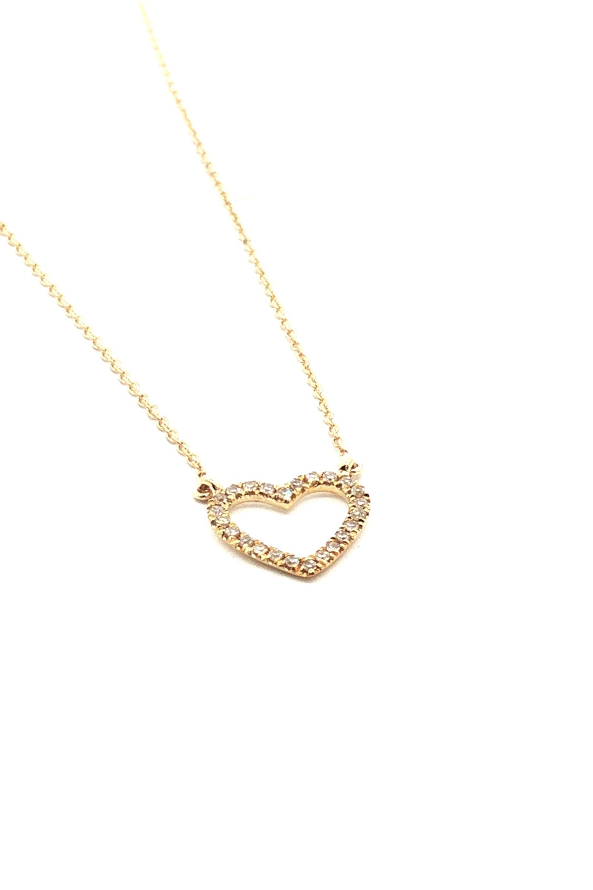 Collar Corazón Borde Diamantes