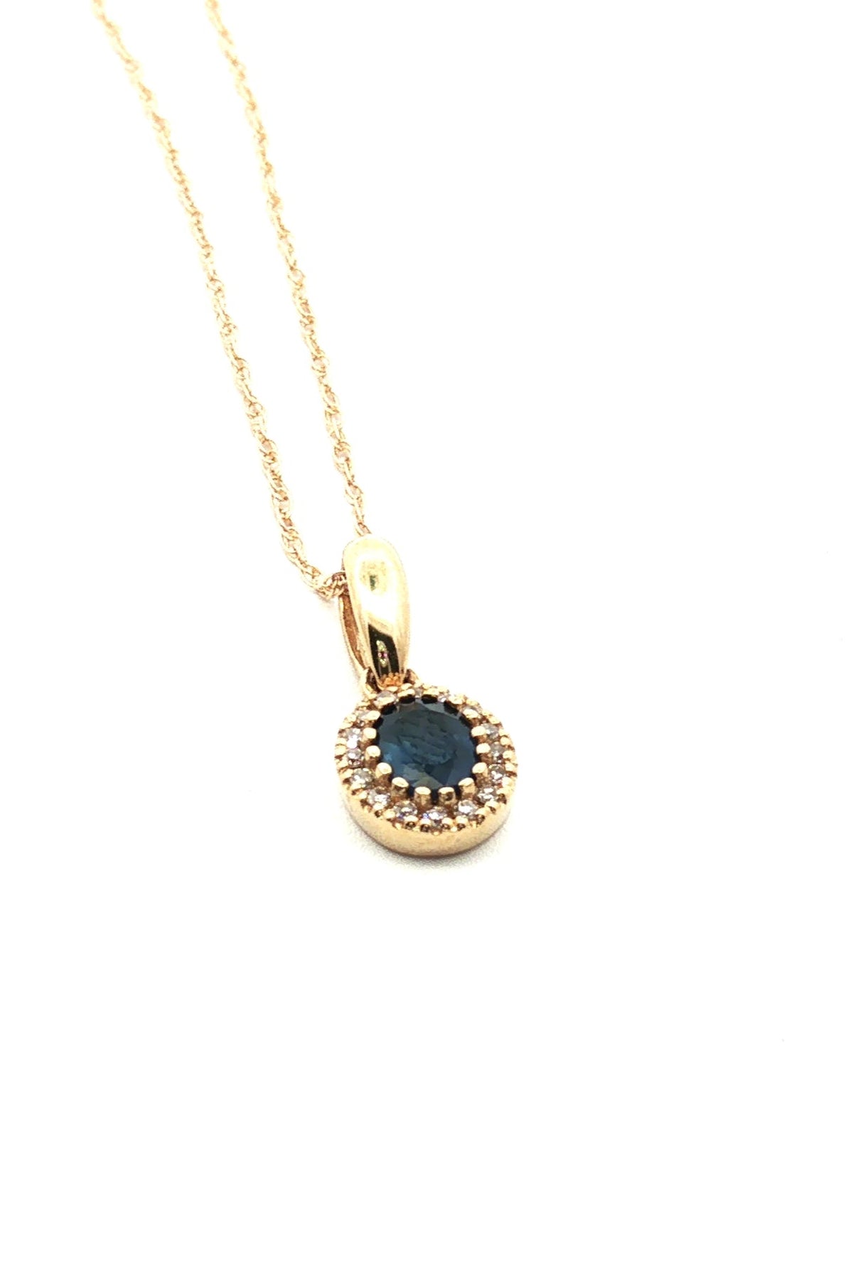 Collar Zafiro Halo Diamantes