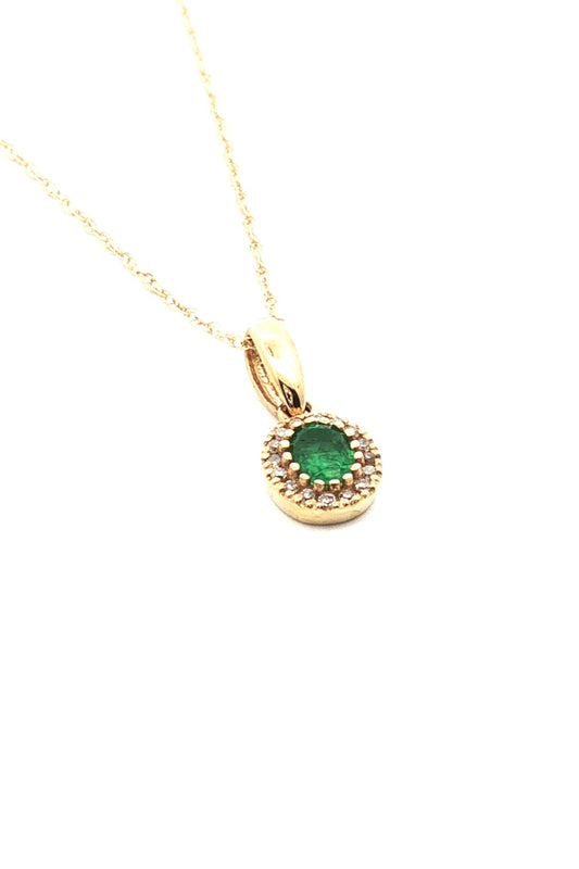 Collar Esmeralda Halo Diamantes