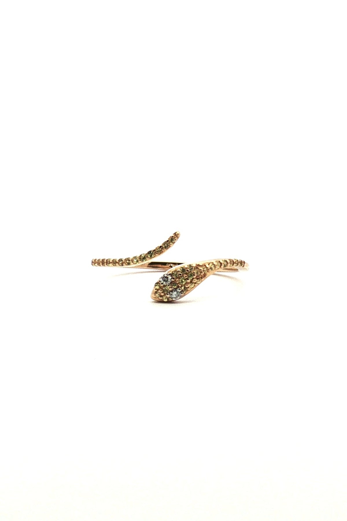 Anillo Snake Zafiro Amarillo y Diamantes