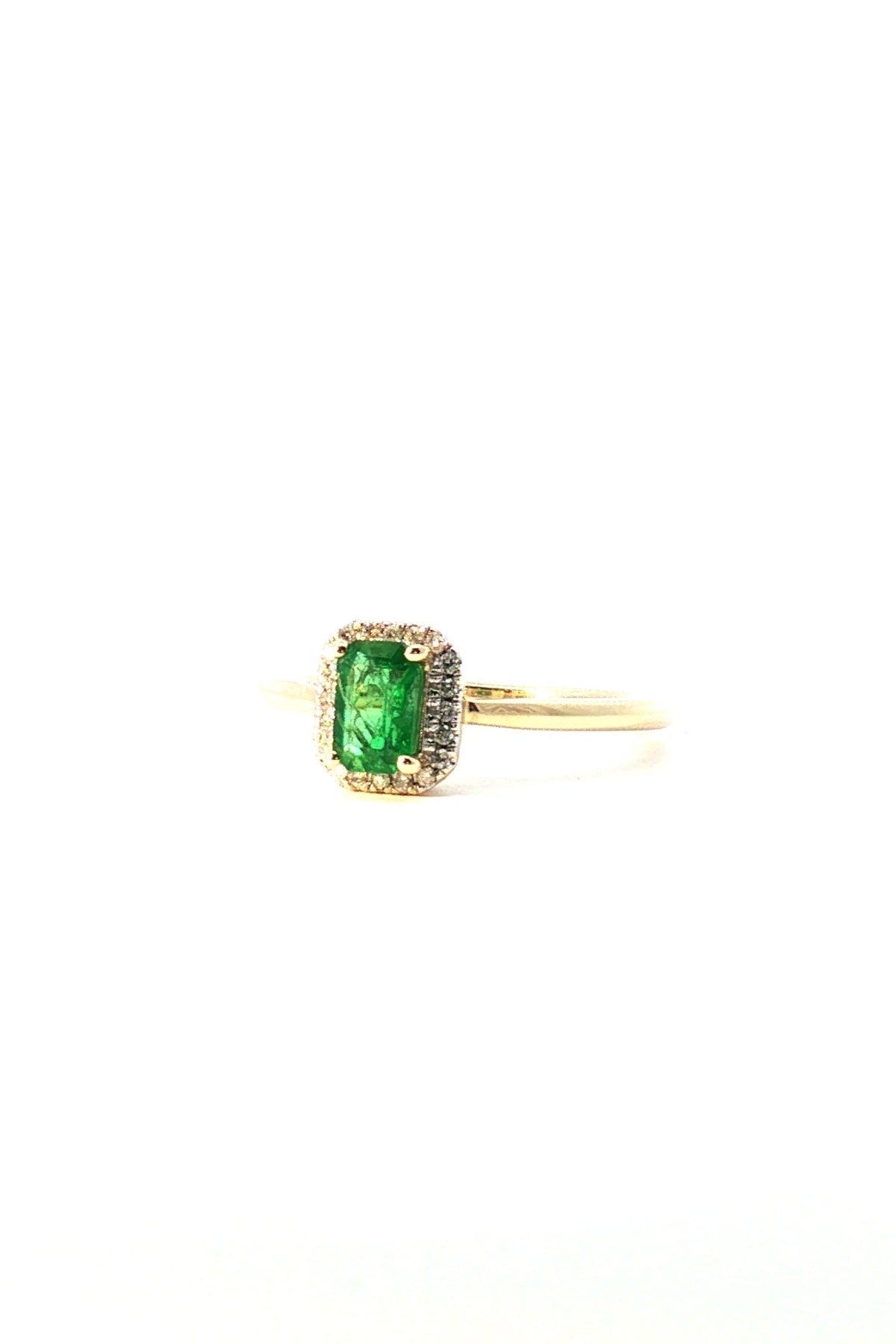 Anillo Esmeralda Halo de Diamantes