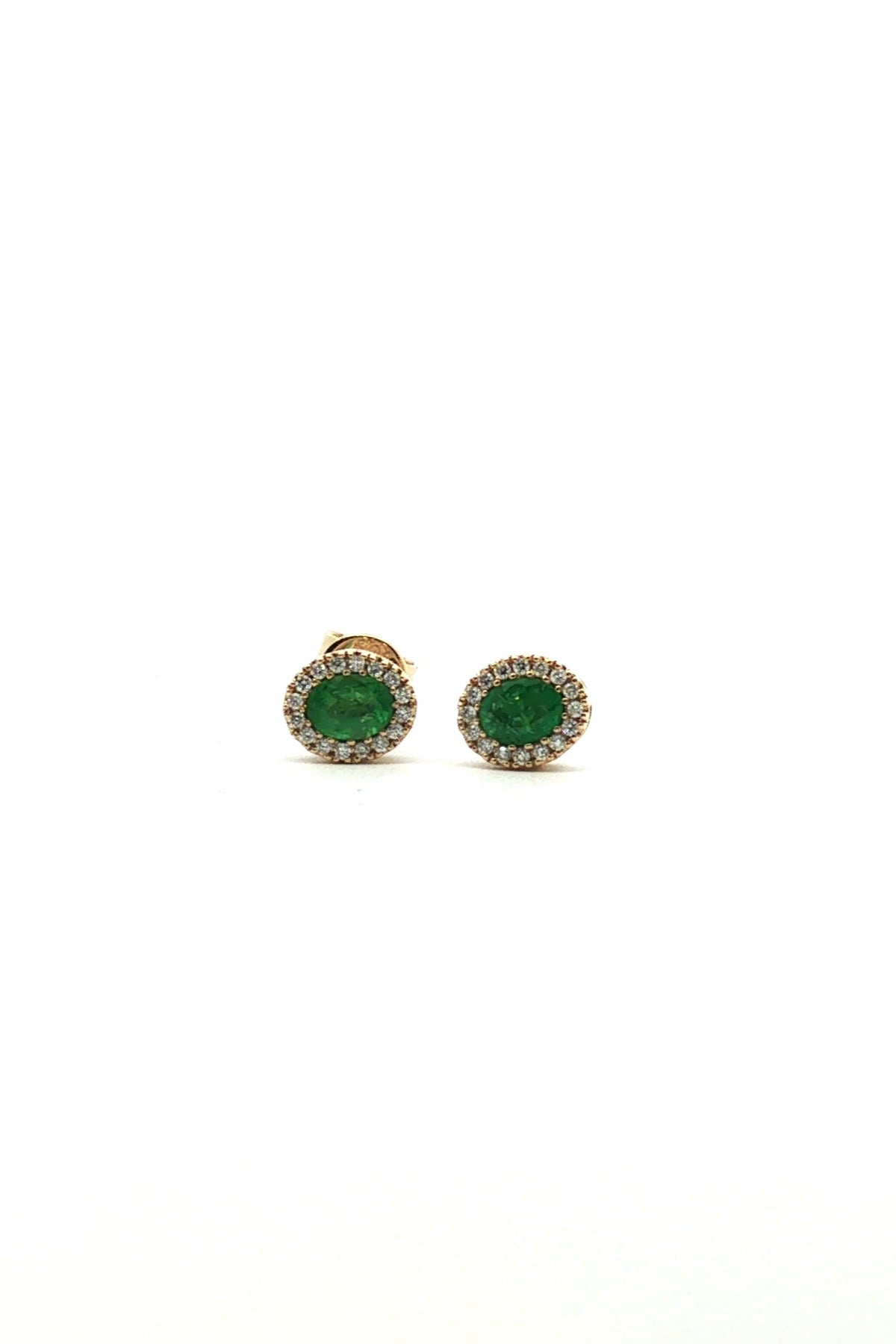 Aros Esmeralda Halo de Diamantes