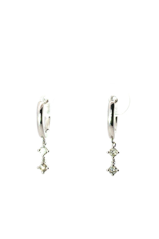 Aros Argolla Doble Diamantes